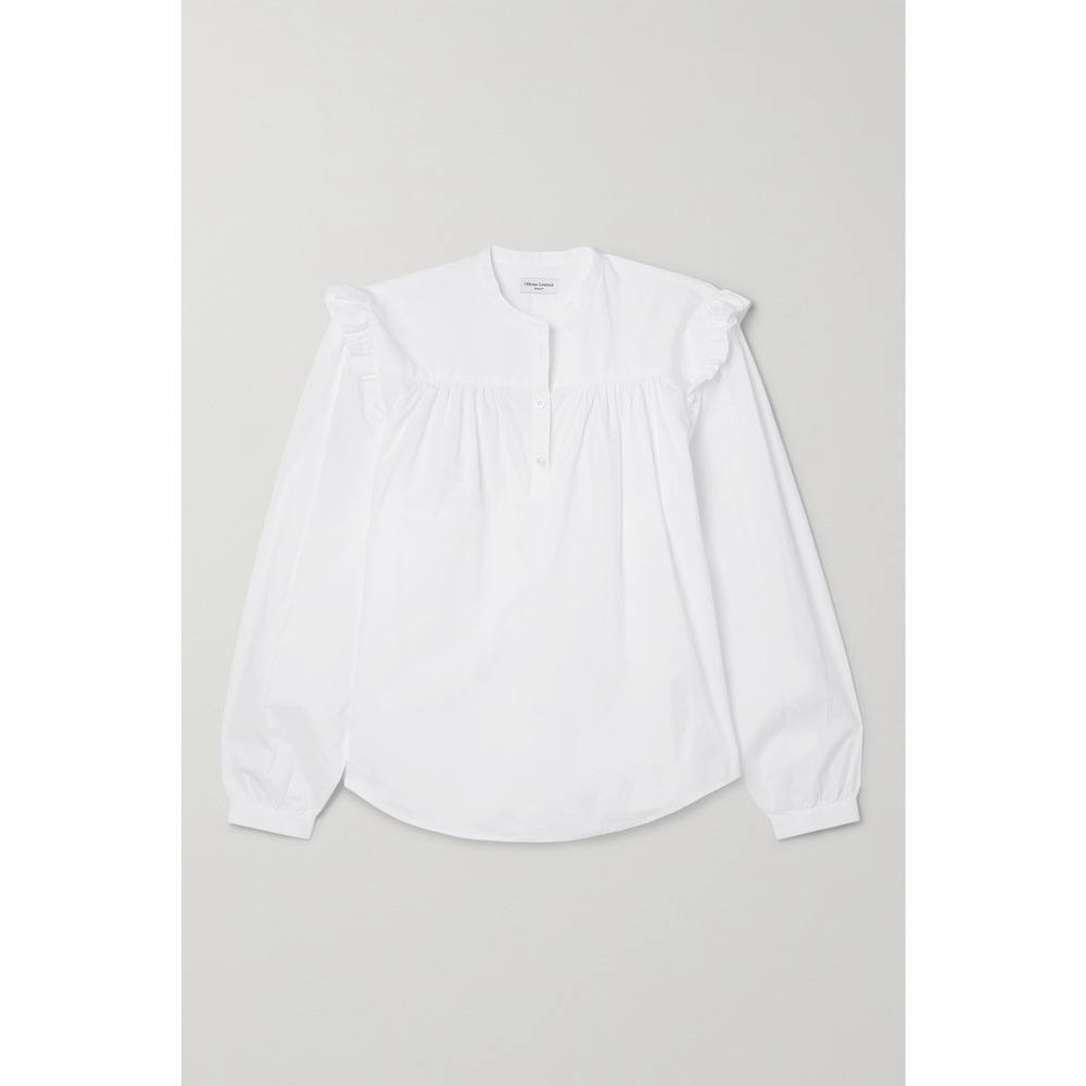 Officine G�n�rale Ruffled Cotton-Poplin Blouse Size L